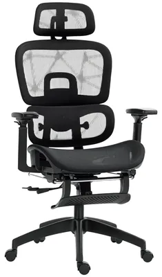 Immagine prodotto di Sedia da ufficio ergonomica - Modello 921-819V00BK - Rivestimento in rete - Regolabile in altezza - Braccioli - Poggiatesta - Supporto lombare - Colore nero