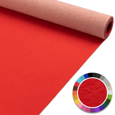 Produktbild von Primaflor Eventteppich PODIUM Rot 1,50m x 5,00m - Meterware - Viele Farben - Schwer Entflammbarer B1 Messeteppich, Rutschfester Hochzeichtsläufer, Läufer für Hochzeiten & Events