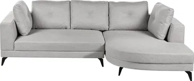 Produktbild von BELIANI 3-Sitzer Ecksofa Grau Kunstleinen Wasserabweisend L-Förmig mit Chaiselongue Links mit Breiten Armlehnen Tiefer Sitzfläche Modern Wohnzimmer