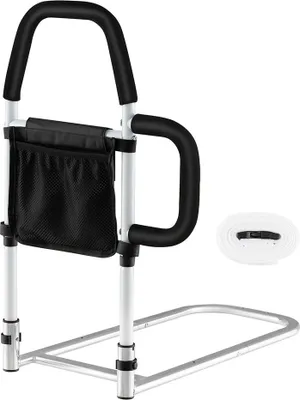 Image de COSTWAY barrière de sécurité JH10016WH, barrière de lit, avec 2 poignées, sac et sangle de fixation, jusqu'à 136 kg - B