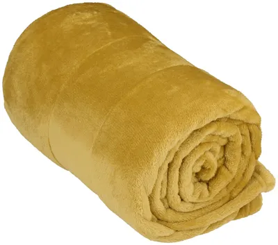 Immagine prodotto di Coperta in pile 150 x 200 cm - coperta da divano - coperta morbida - coperta per divano - giallo senape
