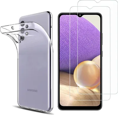 Immagine prodotto di Custodia per Samsung Galaxy A32 4G con 2 protezioni in vetro temperato per lo schermo Phonillico