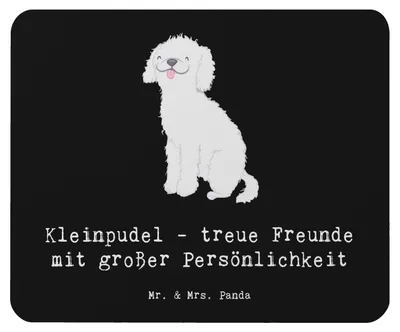 Produktbild von Mr. & Mrs. Panda Mauspad Kleinpudel Freunde - Schwarz - Geschenk, Hunderassen Charakter, Mouse Pad, Mousepad, pc, intelligente Hunde, liebevoller Hund, Hundeliebhaber
