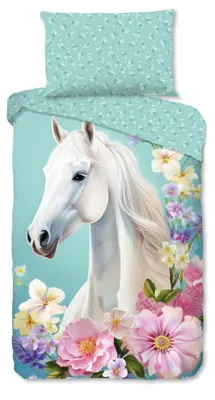 Productafbeelding van Good Morning Kinderdekbedovertrek "Binky" - Groen - (140x200 cm) - 100% Katoen