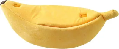 Produktbild von Hundehöhle Bananenform warmes Katzenbett gelb für Innen und Außen winterfestes Haustier Nest