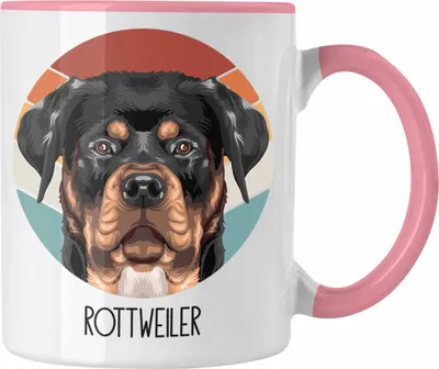 Produktbild von Trendation - Rottweiler Besitzer Tasse Geschenk Lustiger Spruch Geschenkidee Rottweiler Mama Papa (Rosa)