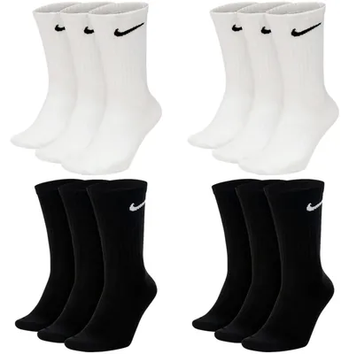 Produktbild von 6 Paar Nike Everyday Lightweight Crew SX7676 Tennis Socke - Farbe: weiß schwarz - Größe: 38-42