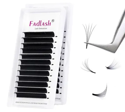 Image de Cils individuels, 0,07 mm, recourbure D, 8 mm, noirs, pour extension de cils en volume