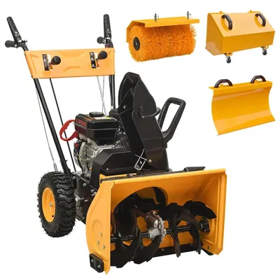 Produktbild von vidaXL 4-in-1 Schneefräse und Kehrmaschine Set Benzinbetrieben 6,5 PS