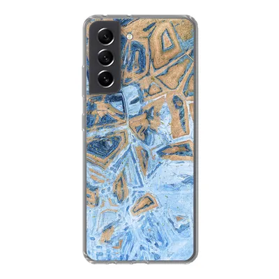 Produktbild von MuchoWow® Handyhülle Schutzhülle Hülle für Samsung Galaxy S21 FE Marmor - Farbe - Gold - Blau Silikon Softcase Handy Hülle - Mobiltelefonhülle