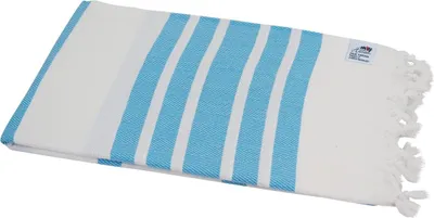 Produktbild von Hamamtuch Pestemal Badetuch & Saunatuch "Fisch" weiß türkis