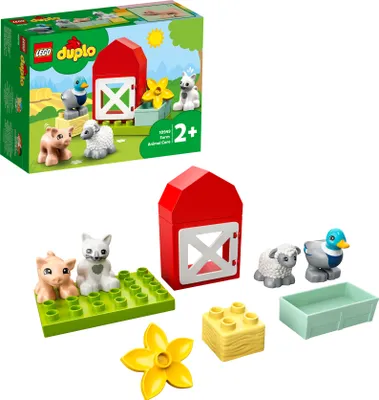 Produktbild von LEGO 10949 DUPLO Tierpflege auf dem Bauernhof mit Figuren: Ente, Schwein, Schaf und Katze