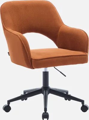 Immagine prodotto di Sedia da ufficio in velluto a coste con rotelle, Camel