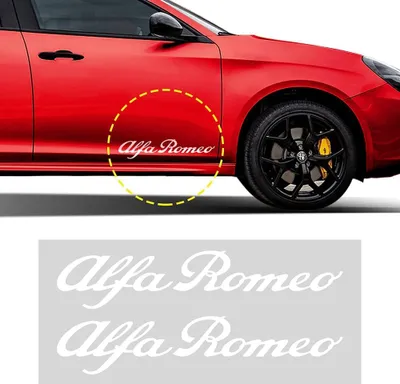 Produktbild von Alfa Romeo Aufkleber Offizielle Logo Schrift, Weiß, 25 cm, 2 Stücke