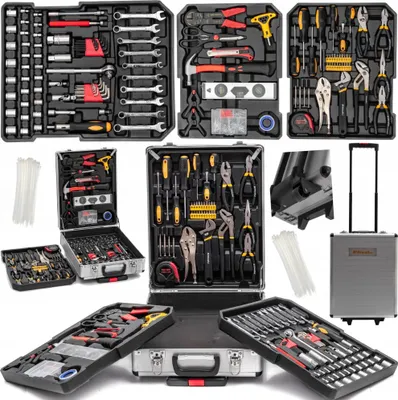 Produktbild von Werkzeugkoffer auf Rädern 750 El. mit Griff und Tretindaten-System Riwall Pro