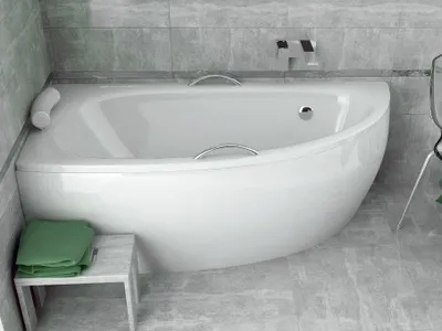 Image de ECOLAM Baignoire d'angle Milena PREMIUM 150x70 cm gauche + tablier | 2x poignées + Appui-tête blanc | pieds siphon + silicone | Set complet