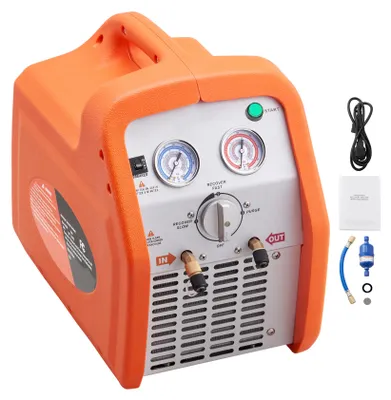 Image de SucceBuy Machine de récupération de réfrigérant 1 HP, double cylindre, 220 - 240 V, 50 Hz, protection haute pression, HVAC, vapeur-liquide réfrigérant, climatisation automobile