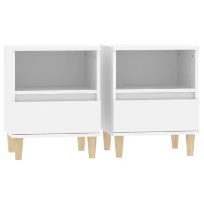 Produktbild von "SALE 2026"Nachttisch 2er Set, für Schlafzimmer - elegantes Design - Nachtkommode - Weiß 40x35x50cm - Nachttische & -schränke DEMöbel237252