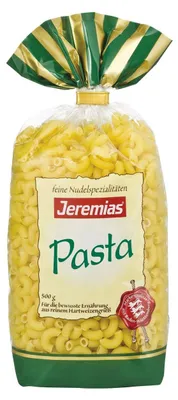Immagine prodotto di Jeremias Pasta Hörnchen di semola di grano duro senza uova 500g