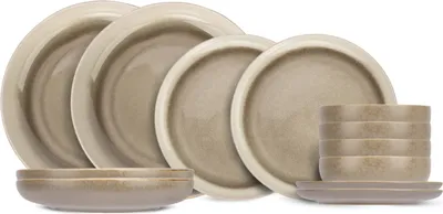 Produktbild von Cosy & Trendy Geschirrset Forest - 12-teilig / 4 Personen - 4 Speiseteller, 4 Suppenschalen und 4 Dessertteller