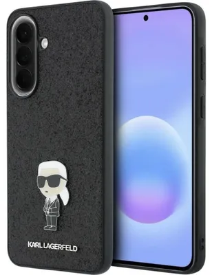 Produktbild von Handyhülle für Galaxy A57 5G, Karl Lagerfeld Fixed Glitter, Schwarz mit Glitzer und dem Karl-Logo