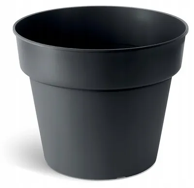 Produktbild von Schwarzer Kunststoff-Pflanztopf 16 cm, rund, für Setzlinge und Balkon
