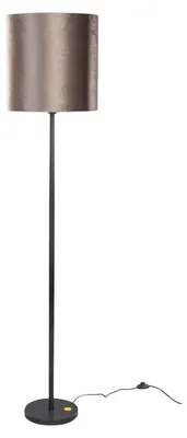 Produktbild von Stehleuchte Schwarz mit Braunem Samt Schirm 40cm Simplo