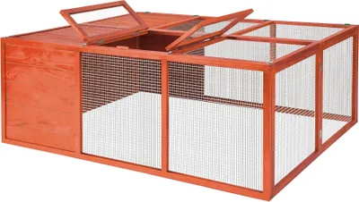 Produktbild von tectake® Hasenstall Murphy faltbar, aus lackiertem Holz 150 x 103 x 53 cm, keine Montage