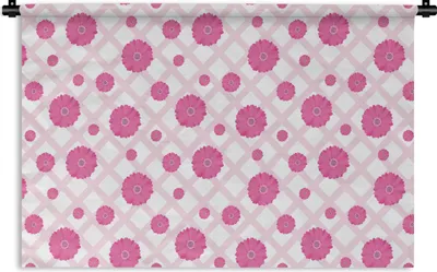 Produktbild von MuchoWow® Wandteppich Wandbehang Blumen - Muster - Pastell 150x100 cm Tapisserie Dekoration Wandtuch - Waschbar - Tapisserien - Wand-Decke