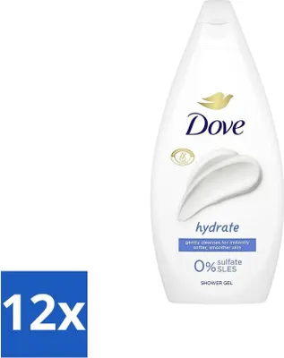 Obrázek produktu pro Sprchový gel Dove Hydrate – bez sulfátů – 250 ml – výhodné balení – 12 kusů