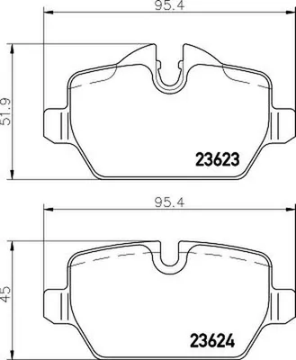 Produktbild von HELLA Bremsbeläge Satz Hinten Bremsklötze für BMW 3 Limousine (E90) 8DB 355 011-271