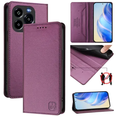 Produktbild von Lederhülle für Oukitel C65 / C65 Pro  Hülle Flip Brieftasche Kartenfächern Ständer Schutzhülle Lila