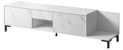 Immagine prodotto di Armadio RTV MARMO 2D1S1K 195x40x47.5 cm bianco opaco/bianco marmo