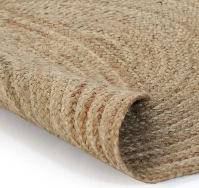 Produktbild von vidaXL Dywan jutowy pleciony okrągły 150 cm