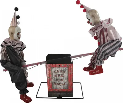Produktbild von Wippende Horror Clowns Halloween Animatronic mit Bewegung, Licht & Sound