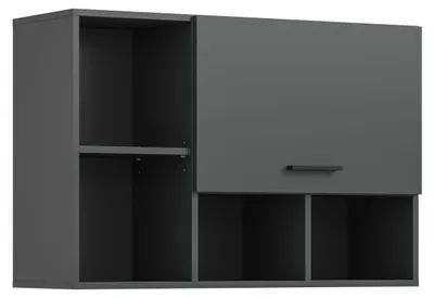 Produktbild von Free Badschrank Wandhängend 1 Klappentür, 4 Regale Anthrazit.