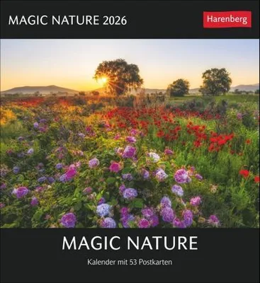 Zdjęcie produktu dla Magiczny kalendarz pocztówkowy Natura Kalendarz 2026 - Kalendarz z 53 pocztówkami