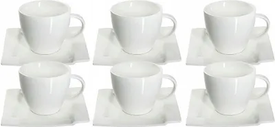 Produktbild von KADAX Kochbesteck-Sets ”Avio”, Kaffeetassen Set, Dickwandige, White ta, 12 Tassen