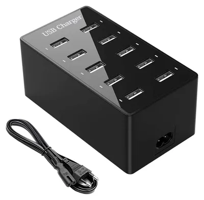 Zdjęcie produktu dla Ładowarka USB wieloportowa z 10 portami i mocą 50 W