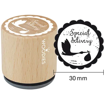 Produktbild von Holzstempel, D: 30 mm, H 35 mm, Special delivery, 1Stck