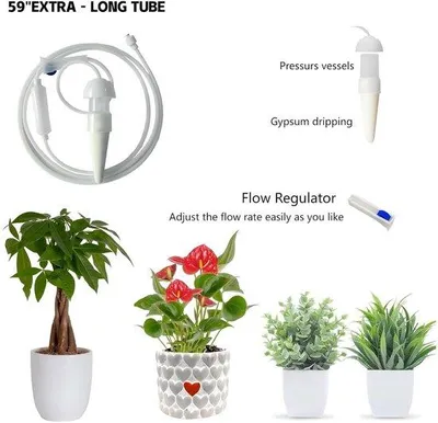Immagine prodotto di Irrigatore automatico per piante con pressostato – 9 pezzi – Per interni, esterni e durante le vacanze – Irrigazione automatica per piante da appartamento