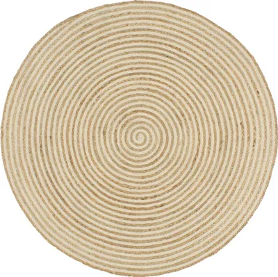 Obrázek produktu pro Ručně vyrobený koberec z juty spirálový design bílý 150 cm
