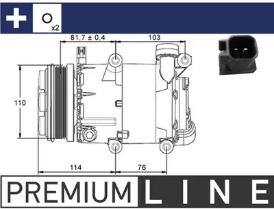 Produktbild von MAHLE ACP 866 000P 7VS16ic Klimaanlage Klimakompressor PAG 46 YF R1234yf R134a für FORD Focus II Schrägheck (DA, HCP, DP) Focus II Kombi (DA, FFS, DS)