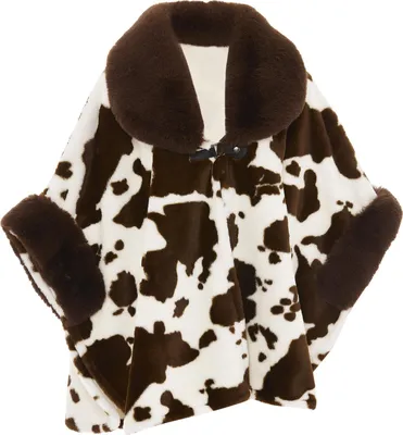Produktbild von FRAULLY damen strickponcho - braun wollweiss, M