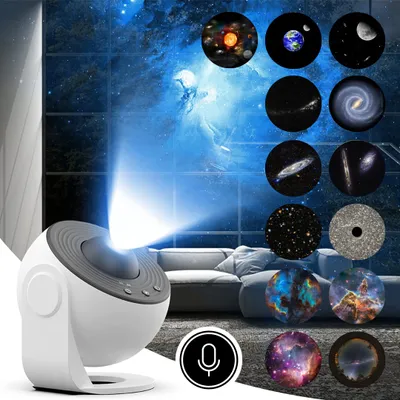 Obrázek produktu pro Projektor galaxie | Domácí planetárium pro děti | 13 kazet v HD kvalitě a zvukový popis snímků
