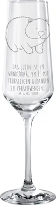 Produktbild von Mr. & Mrs. Panda Glas Wombat - Transparent - Geschenk, Champagnerglas, Sektflöte, Australien, Sektglas, Tiermotive, mit Gravur, Motivation, Das Leben Ist schön, Sektkelch