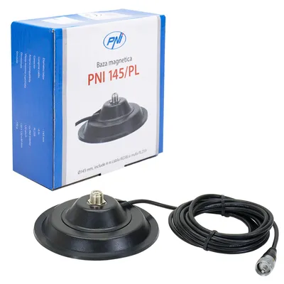 Magnetfuß für CB-Antenne, 145 mm, 4 m RG58, PL259