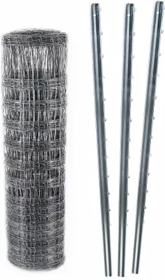 Produktbild von 300m Wildzaun Forstzaun Knotengeflecht 160/15/15+ Z-Profil Zaunpfosten