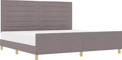 Image de vidaXL Cadre de lit avec tête de lit taupe 200 x 200 cm Tissu