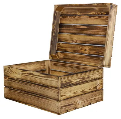 Produktbild von Holztruhe Assos geflammt in verschiedenen Grössen ASSOS M 40x32x22cm